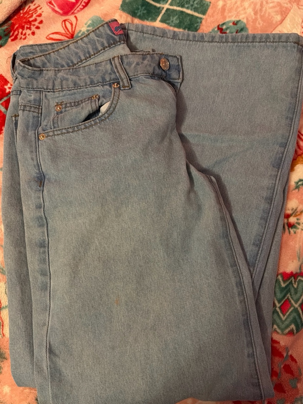 Edikted Light Blue Wide Leg Jeans